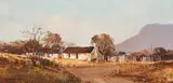 Andre de Beer, Landscape with Farmhouse, oil on canvas laid down on board