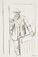 François Krige, Krisjan in Doorway, charcoal on paper