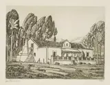 Jacobus Hendrik Pierneef, Boerehuis, Tulbagh, K.P., etching on paper