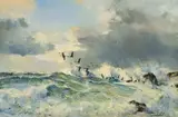 Trek Duikers, Hermanus by Errol Boyley, oil on board, sold Oct 2024