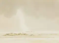 Kim Donaldson, Wildlife Landscape, watercolour on paper