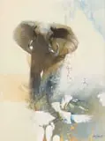 Keith Joubert, Elephant, oil on canvas