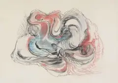 Cecil Higgs, Abstract Shells, oil pastel on paper