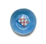 Plate with checkerboard motif by Hylton Nel, painted and glazed ceramic, sold Oct 2024
