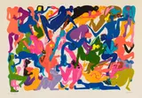 Orgy 1 by Walter Battiss, colour screenprint on paper, sold Oct 2024