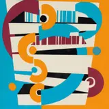 Cecily Sash, Abstract Composition, colour screenprint on paper