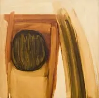 Aileen Lipkin, Abstract in Brown and Beige, oil on canvas
