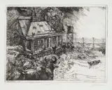 Diane Victor, Down on the Farm, Disasters of Peace series, 2001, etching on paper laid down on tissue paper