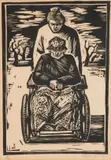 Peter Clarke, Mother & Grandmother, linocut on paper