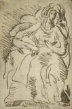 Irma Stern, Seated Woman, etching on paper