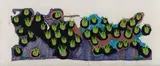 Liza Grobler, Abstracted Landscape with Succulents, machine embroidery and fabric on silk