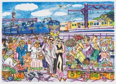 Thomas Motswai, Travelling for Pleasure, colour lithograph on paper