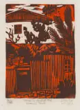 Peter Clarke, House in Cardiff Road, Simon's Town, linocut on tissue paper