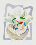 Pot Plant by George Boys, gouache and oil on paper, offered Oct 2024