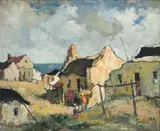 Alexander Rose-Innes, Fishermen's Cottages; Arniston, oil on canvas