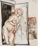 Irma Stern, Biblical Allegory, ink and gouache on paper