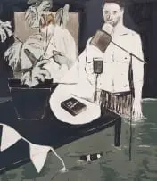 Brett Seiler, The Gay Agenda, bitumen and roof paint on canvas
