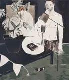Brett Seiler, The Gay Agenda, bitumen and roof paint on canvas