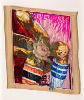Athi-Patra Ruga, Jacob Wrestling the Angel, wool and thread on tapestry canvas