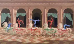 Neil Rodger, Acrobats at the Villa, oil on canvas
