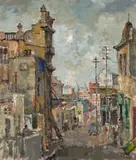 Tennant Street, District Six (recto); Trees (verso) by Gregoire Boonzaier, oil on canvas, offered Sep 2024
