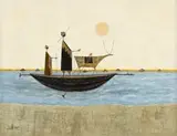Amadou Ba, Senegal River, mixed media on canvas