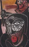 Cecil Skotnes, Mhalangane Stabs Shaka, The Assasination of Shaka Series, carved and incised woodblock matrix