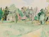Maud Sumner, Bindon Abbey, ink and watercolour on paper