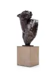 Dylan Lewis, Cheetah Bust, Maquette (S196), bronze with a brown patina, on a granite base