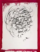 Farai Engelbrecht, Abstract in Red and Black, oil on canvas