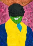 Lwando Dlamini, GOOD GONE BAD, oil and pencil on canvas