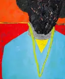 Lwando Dlamini, In Silence, I Yearn V, oil and graphite on canvas