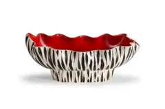 Beswick Pottery, Footed fruit bowl with 'Zebra' pattern, ceramic