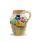 Clarice Cliff, Bizarre lotus jug with 'Pansies' pattern, ceramic