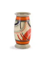Clarice Cliff, Bizarre vase with 'Red Carpet' pattern, ceramic