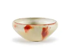 Linn Ware & Ceramic Studio, Large cream- and russet-glazed bowl, stoneware