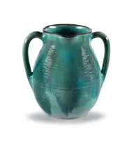 Linn Ware & Ceramic Studio, Two-handled vase, 1939, green- and blue-glazed stoneware