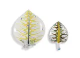 Stig Lindberg, Pair of leaf plates, painted and glazed ceramic