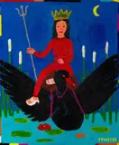 Johannes Petrus Meyer, The Swan Maiden, acrylic on canvas