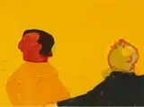 Robert Hodgins, In a Mexican Court, monotype print on paper