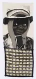 Steven Cohen, Small Boy with Big Dreams, Print, hand-coloured silkscreen on Transkei fabric, safety pins