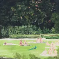 Kirsten Beets, Garden Picnic, oil on canvas