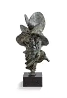 Stanislaw Trzebinski, Fan Coral Head, bronze on a granite base