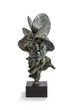 Stanislaw Trzebinski, Fan Coral Head, bronze on a granite base