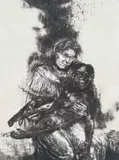 Diane Victor, The monkey was off her back..., lithograph on paper