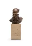 Danie de Jager, The Philosopher, bronze with a brown patina on a marble base