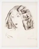Christopher Peter, Olive Deacon after Irma Stern's Oil Painting (design for an exhibition poster), photolithograph on paper