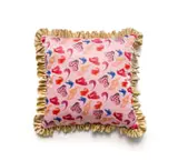 Christopher Peter, Large cushion with Georg Jensen inspired pattern and gold trim, satin fabric with down filling and Castellano Beltrame trim