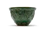 Geoffrey Bullen-Smith, Dark green glazed ceramic pot, 1990, painted and glazed ceramic