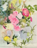 Cecile Ormerod, Still Life with Roses, Shell and Lemons, watercolour on paper
